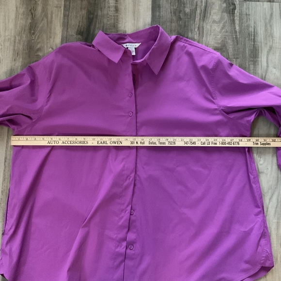 Athleta Performance Oversized Poplin Top in Jazzy Purple Button-Up Shirt Size 2X - Picture 4 of 7
